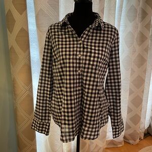 Navy and white button down J Crew shirt